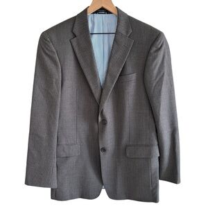 Tommy Hilfiger 100% Wool Gray Pinstripe Blazer Men’s Size 40 Regular *Flawed*